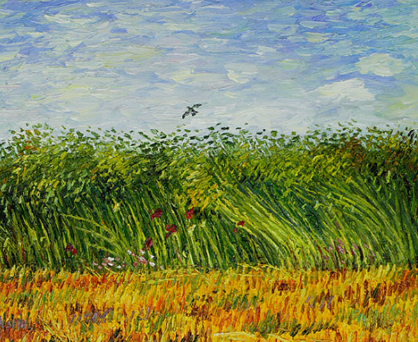 Edge of a Wheat Field with Poppies and a Lark - Van Gogh Painting On Canvas